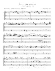 Partition Score pour ATB enregistrements, 6 choral préludes, 6 Choräle von verschiedener Art ; Schübler-Chorales