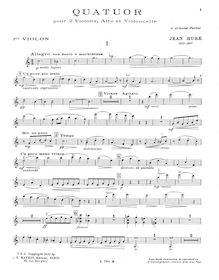 Partition parties, corde quatuor, No.1, Huré, Jean