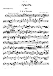Partition flûte , partie, Bagatellen, Op.162, Kronke, Emil