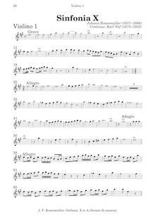 Partition corde partsViolins I, II, III (=altos I), altos I, II, Violotta/Octave violons (=altos II), violoncelles, Basses, Sonate e Sinfonie da camera par Johann Rosenmüller