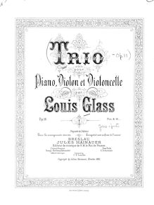 Partition de piano, Piano Trio, Op.19, E minor, Glass, Louis