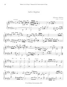 Partition , Salve Regina (E major), Six Pièces d’Orgue extraites du Livre d’Orgue d ’après le Manuscrit du Conservatoire de Liège