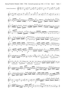 Partition violon 2 (concertino), Concerto Grosso en B-flat major