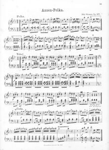 Partition Piano reduction, Beliebte Annen-Polka, Annen-Polka, Strauss Sr., Johann