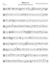 Partition viole de basse, alto clef, Duo Seraphim clamabant, In Festo S.S. TrinitatisIn Festo Sancti Michaelis et Angelorum