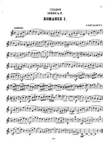 Partition cor , partie, 2 Romances, Op.182, Raff, Joachim