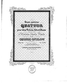 Partition parties complètes, corde quatuor No.34, Op.65, Onslow, Georges