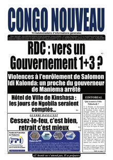 Congo Nouveau N° 1774 - Du 8 au 9 mars 2023