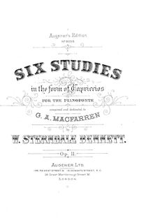 Partition complète, 6 Etudes en pour Form of caprices, Op.11, Bennett, William Sterndale