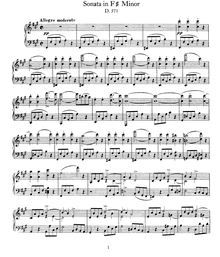 Partition complète, Allegro, D.571, Allegro in F# minor, discarded sonata mvt.