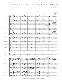 Partition complète, Symphony No.1, Op.7, G minor, Nielsen, Carl