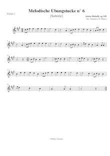 Partition violons I, 28 Melodische übungstücke, Melodic Practice Pieces par Anton Diabelli
