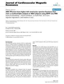 2083 Women have higher left ventricular ejection fractions than men: a multivariable analysis in 4864 subjects using SSFP cine MRI