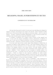 Religions, magie, superstitions et sectes