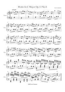 Partition complète, Waltz en C major, C major, Hamlin, David