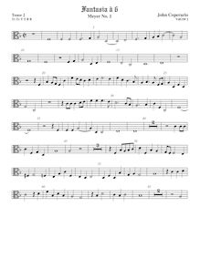 Partition ténor viole de gambe 2, alto clef, Fantasia pour 6 violes de gambe, RC 74