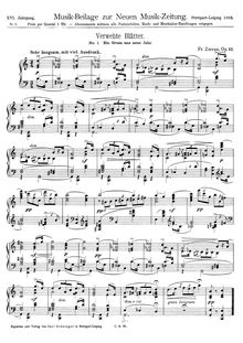 Partition No.1 - Ein Gruss ans neue Jahr, Verwehte Blätter, Op.10