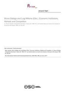 Bruno Dallago and Luigi Mittone (Eds.), Economic Institutions, Markets and Competition  ; n°2 ; vol.29, pg 225-235
