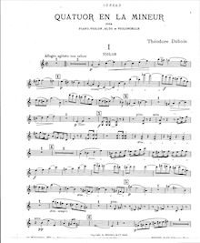 Partition parties, Piano quatuor, A minor, Dubois, Théodore