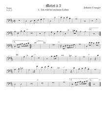 Partition ténor viole de gambe (basse clef), Motets, Crüger, Johann