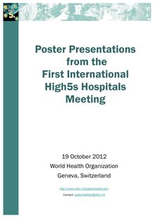 L’initiative OMS High 5s - 1rst international High5s hospitals meeting