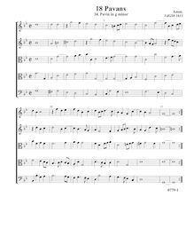 Partition Pavan en G minor, VdGS No.1613 - partition complète (Tr Tr T T B, pavanes pour 5 violes de gambe