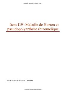 Maladie de Horton et pseudopolyarthrite rhizomélique
