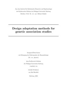Design adaptation methods for genetic association studies [Elektronische Ressource] / vorgelegt von André Scherag