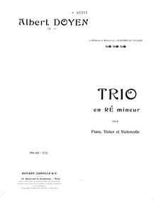 Partition violoncelle, Piano Trio, Op.15, D minor, Doyen, Albert