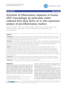 Activation of inflammatory responses in human U937 macrophages by particulate matter collected from dairy farms: an in vitro expression analysis of pro-inflammatory markers