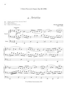 Partition , Arietta, 5 Short pièces, Parker, Horatio