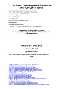 The Definite Object - A Romance of New York