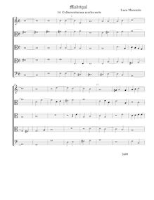 Partition , O disaventurosa acerba sorteComplete score - original key (Tr A T T B), madrigaux pour 5 voix