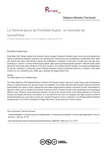La Gamme jaune de František Kupka : un exemple de synesthésie - article ; n°1 ; vol.74, pg 97-103