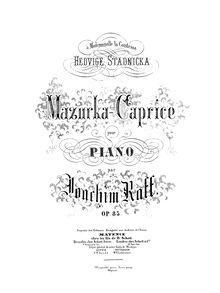 Partition complète, Mazurka-Caprice, Op.83, Raff, Joachim