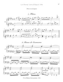 Partition 4, Flûtes - 4, Basse de cromorne, Pièces d orgue, Livre d orgue