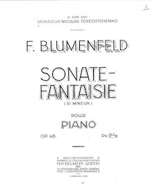 Partition complète, Sonate-Fantasie, Op.46, Blumenfeld, Felix