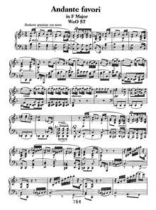 Partition complète, Andante favori, F major, Beethoven, Ludwig van