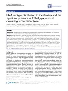 HIV-1 subtype distribution in the Gambia and the significant presence of CRF49_cpx, a novel circulating recombinant form