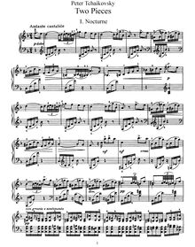 Partition complète, 2 pièces, 2 пьесы ; 2 morceaux, Tchaikovsky, Pyotr