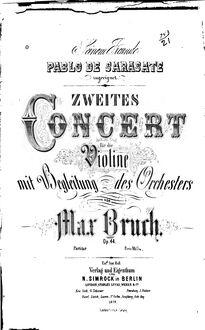Partition Orchestral score, violon Concerto No.2, D minor, Bruch, Max