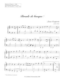 Partition Branle de basque, Pièces de clavecin du manuscrit Bauyn