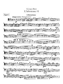 Partition basson 1, 2, L Arlésienne  No.1, Bizet, Georges