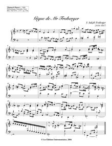 Partition Gigue, 7 clavecin pièces from Bauyn Manuscript, Froberger, Johann Jacob