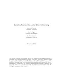 Rennie Exploring Trust and the Auditor-Client  Relationship 2007 audit midyear