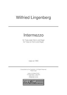 Partition Tuba / orgue score, Intermezzo, Lingenberg, Wilfried