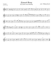 Partition viole de gambe aigue 1, 5 chansons, Byrd, William