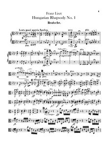 Partition altos, Hungarian Rhapsody No.14, Lento, quasi marcia funebre