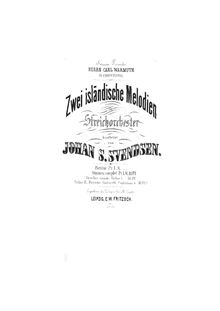 Partition complète, 2 Icelandic Melodies, Op.30, Svendsen, Johan