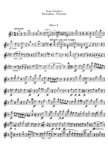 Partition hautbois 1, 2, Fierrabras D.796, Schubert, Franz